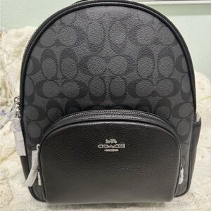 Coach Court Graphite/Black Signature Coated Canvas & Leather Backpack (5671)-NWT